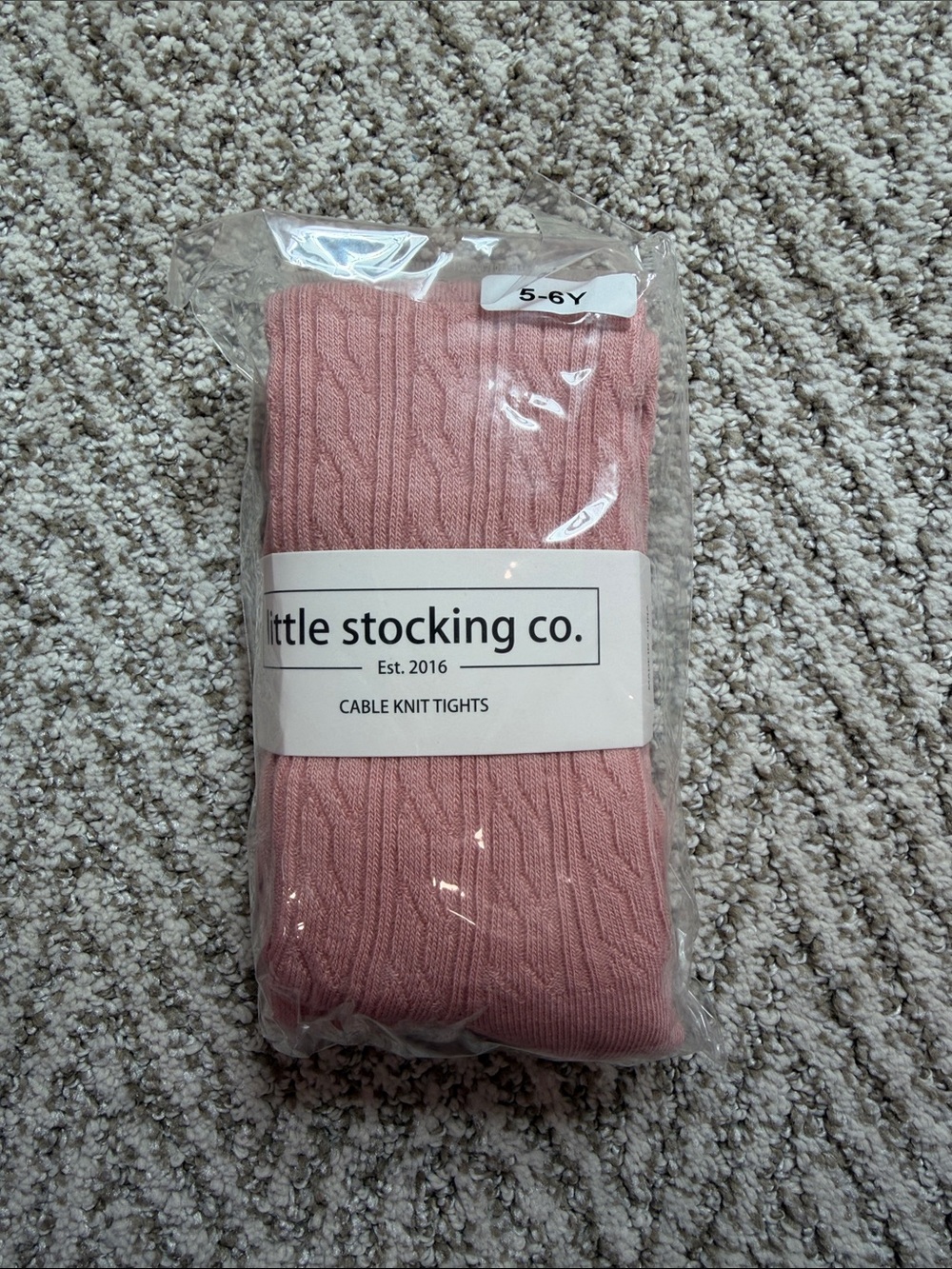 Little Stocking Co. Cable Knit Tights in Dusty Pink